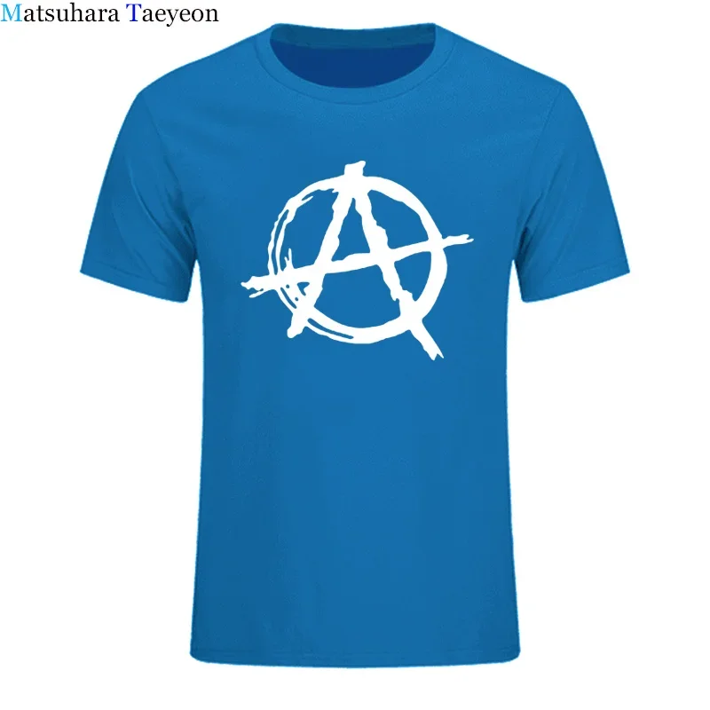 T Shirt Men Brand Anarchy Symbol T Shirt - Punk Rock T Shirt Bedlam Evil Anarchist War Rocker Casual shirts tees clothing