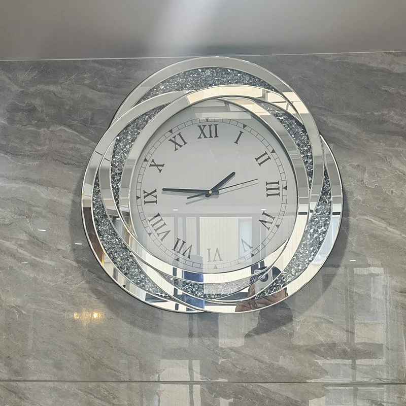 Foshan round mirrored wall Clock Wall Clock for Wall Clocks furniture