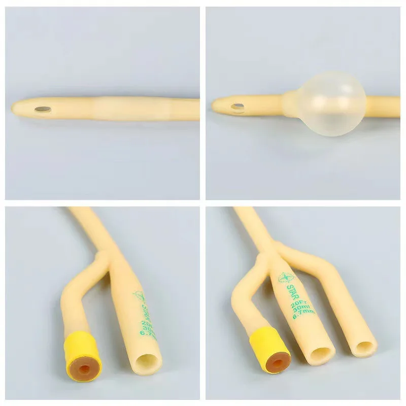 คู่-Chamber สาม-Chamber Catheter ทางการแพทย์ Latex Catheter สำหรับเด็กและผู้ใหญ่