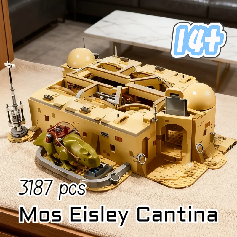 3187pcs UCS Star Battle Tatooine Mos Eisley Cantina Set 75290 Millennium Falcon Building Block Model Toy Birthday Christmas Gift