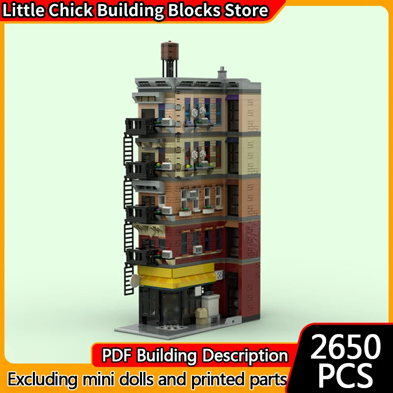 

City Street View Model MOC Building Bricks Apartment Complex Modular Technology Children Holiday Gifts Assemble Toys Suit
