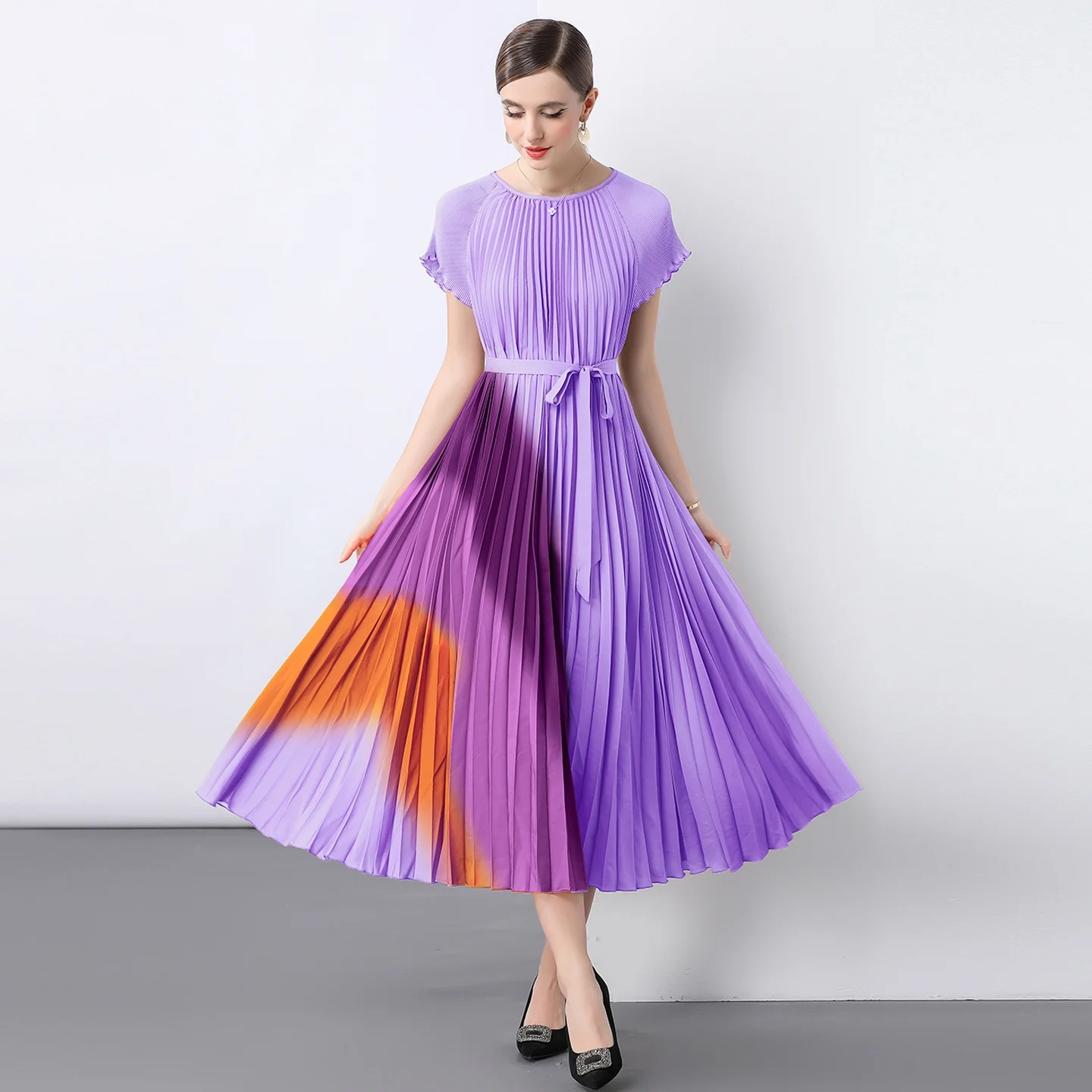 

Длинное женское платье Rainbow Briti Sle с пышной юбкой, элегантное, женственное, французский стиль, свободный крой, бренд YS