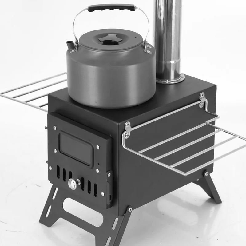 

Camping Tent Wood Stove Outdoor FireWood Stoves Portable Folding Wood Heater Burning Carbon Steel BBQ Grill Camping Supplies