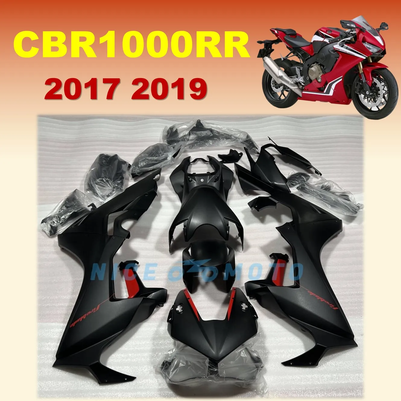 

Аксессуары для мотоциклов, кузов из АБС-пластика для HONDA CBR1000RR 2017 2018 2019 CBR1000 RR 17 18 19, комплект обтекателя, черный