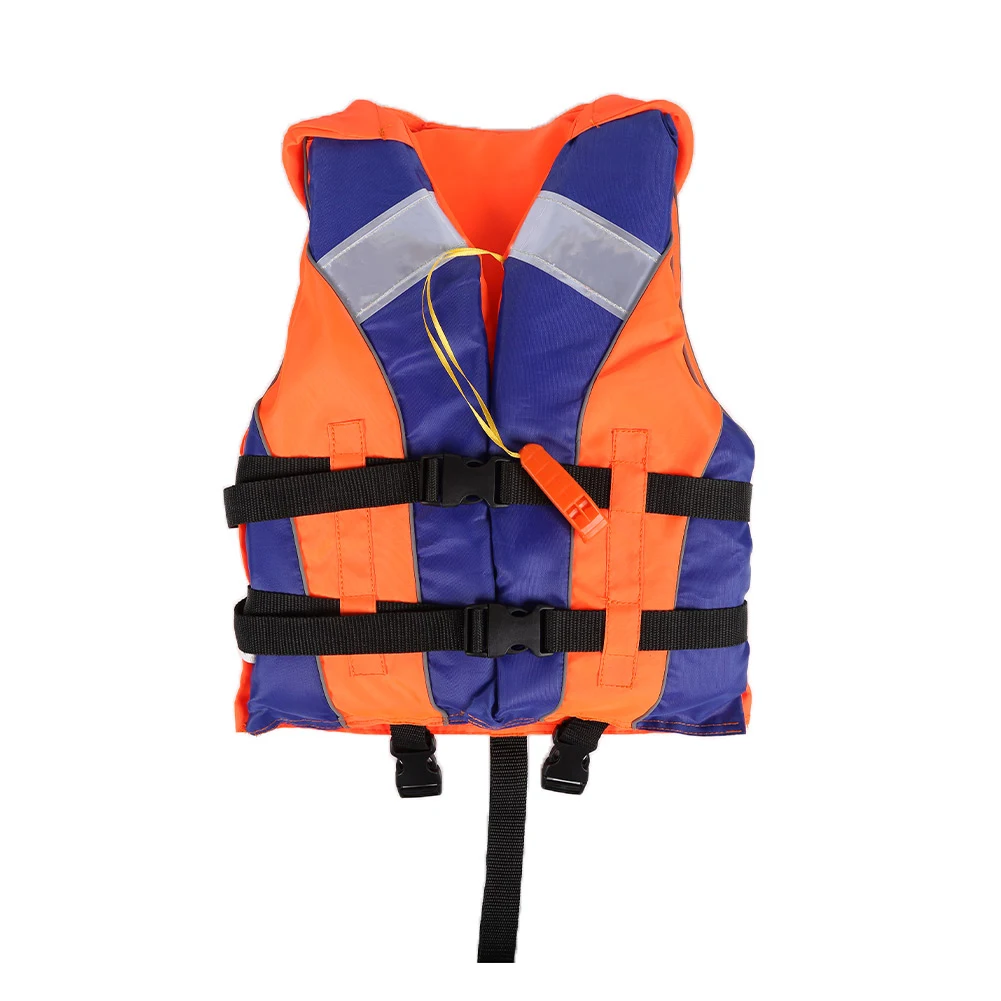 Wear-resistant Life Vest Reflective Strip Life Jacket Vest 210D polyester with Whistle for Fishing Drifting Swimming