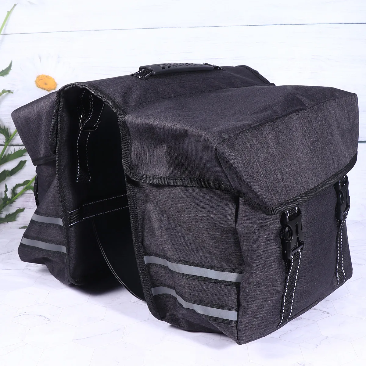 

Durable 25L Bike Rear Seat Bag Double Tail Multifunctional Carrier Large Capacity Pannier Black Bike Bag Pannier