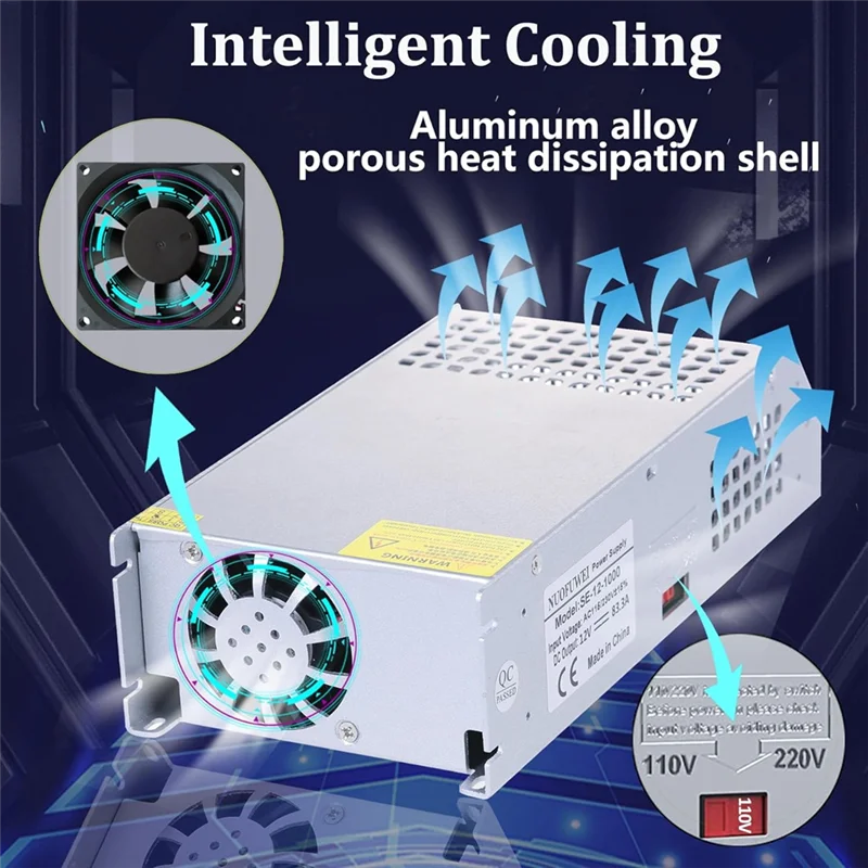 【Today-Only!】DC 48V 25A 1200W Power Supply Adapter 110V AC To 48V DC Converter 25A 1200W Power Supply For Drive Sensor Lamp Mete