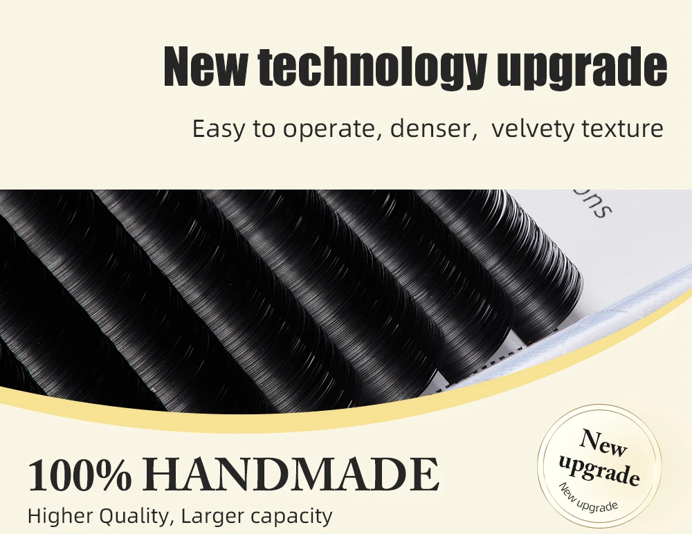 Yelix Ellipse Flache Wimpernverlängerungen Doppelspitze Zero Touch Luftig Weich 12 Reihen Tray Professionelle Salon- & Großhandelsware – Detail 2