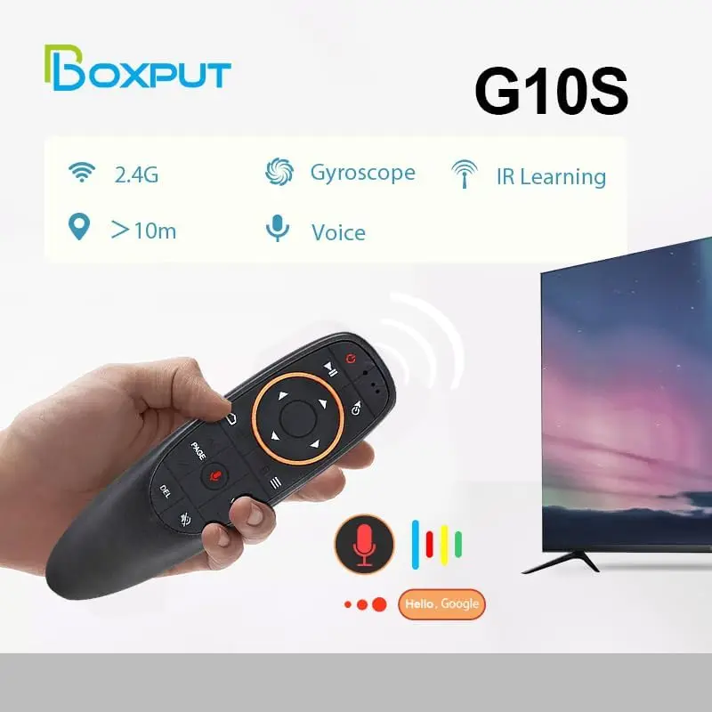 جهاز تحكم عن بعد ذكي لاسلكي 2.4 جيجا هرتز G10 Pro G10S التحكم الصوتي في الماوس الهوائي مع لعبة استشعار الدوران لـ X96 H96 MAX A95X