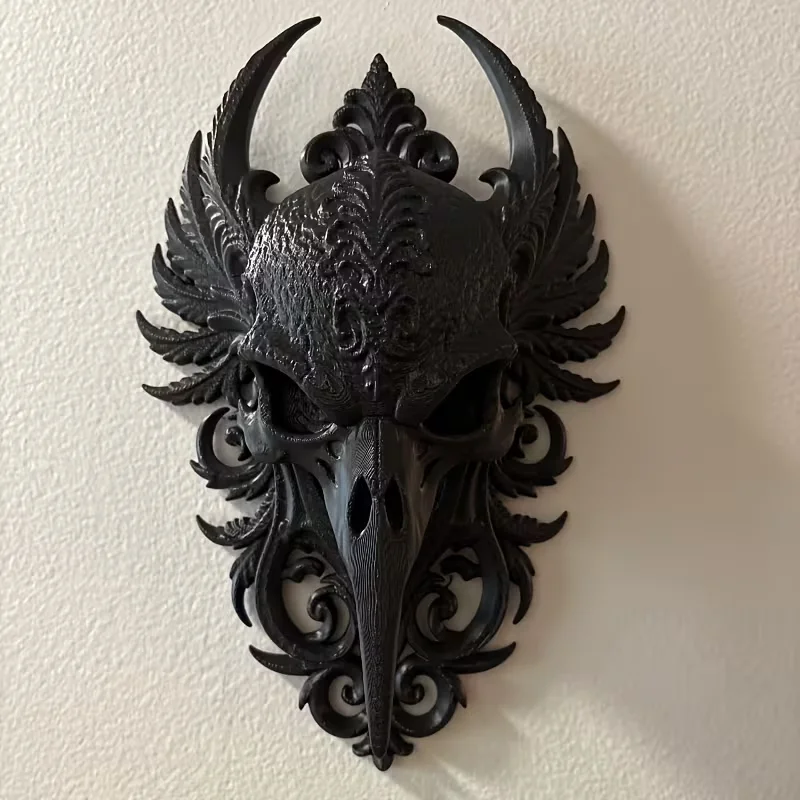 Dark Raven Secret Gothic Raven Skull Statue Ornament, Infusing Space with Ancient Legends And Elegant Darkness