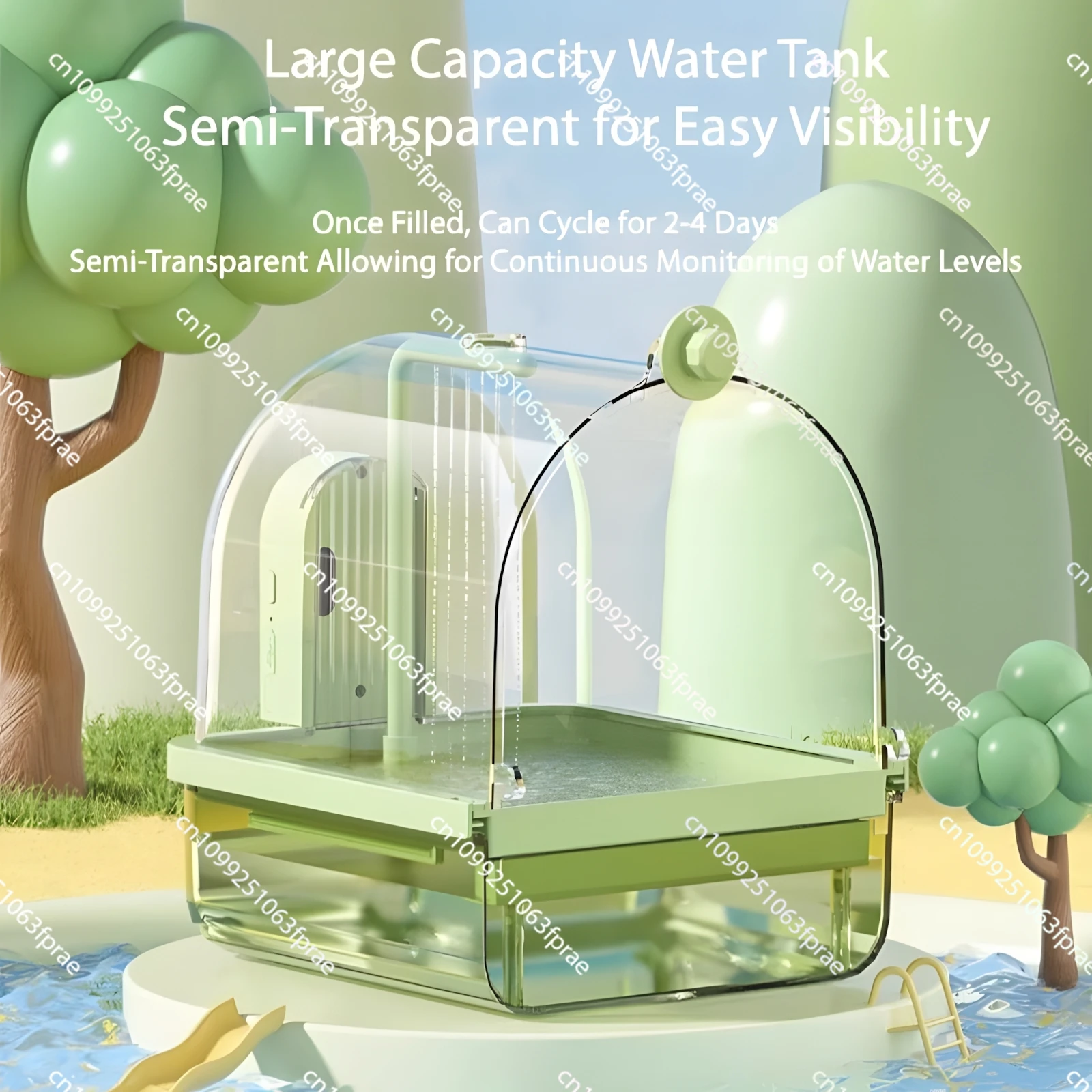 

Automatic External Hanging Bath Electric Sensing Water Recycling Bird Bath Cage Spacious Bird Bath Box for Parrots Cleaning