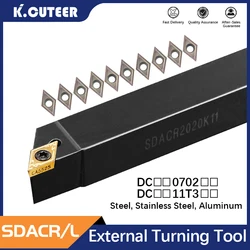 1pc SDACR1212H11 SDACR1616H11 SDACR2525M11 External Turning Tool Holder DCMT11 Carbide Inserts Lathe CNC Cutting Tools Set