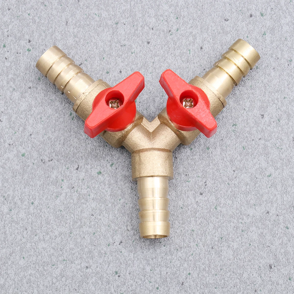 

Y Three-Way Gas Pipe Valve Copper 8Mm Golden Red Clamp Hose Barb Shut Off Ball Distribution Switch for Professional