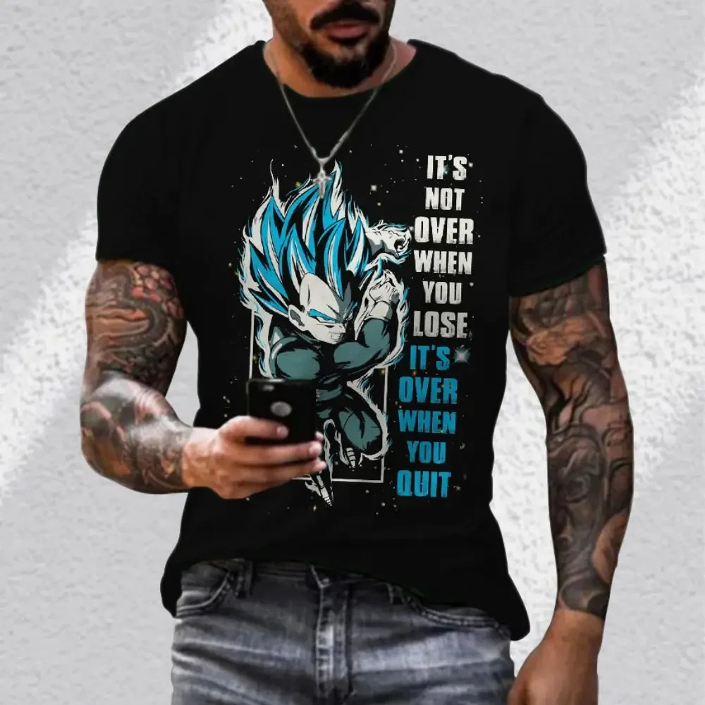 Trend T-shirt Men Dragon Ball Z Children's Gift 110-6XL Men's Streetwear Goku 2023 Clothes Fashion Tops Clothing Hip Hop Vegeta