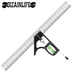 Angle Square Measuring Tools Set Precise Stainless Steel Aluminium Durable Adjustable Combination Spirit Level 12