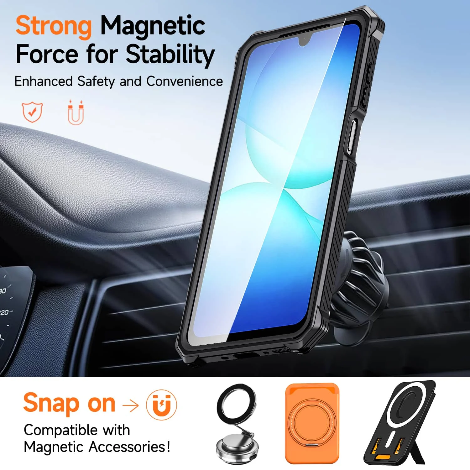 Magnetic Case for Samsung Galaxy Samsung Galaxy A57 A37 A27 A56 A36 A26 A17 A16 Shockproof Matte Cover with Invisible Kickstand