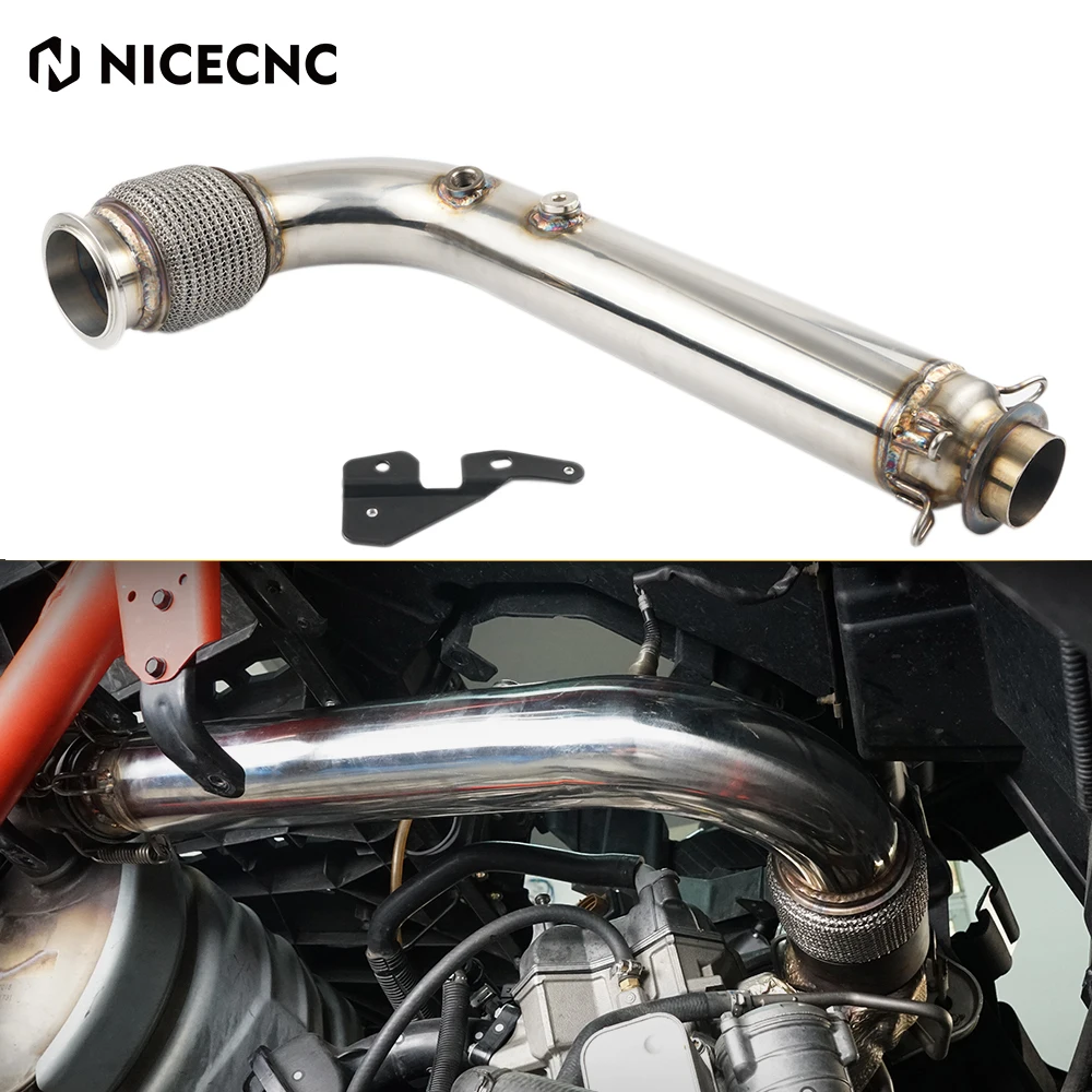

NICECNC UTV Exhaust Bypass Pipe Mid Pipe Bracket for Can-Am Maverick X3 Max R 4x4 XDS XMR XRC XRS Turbo DPS 2017-2021 2018 2019