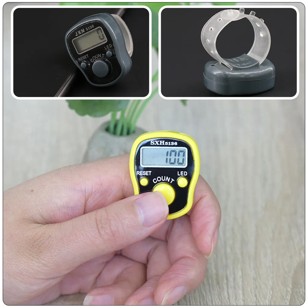 Finger Counter Electronic Swimming Pool Ring Lap Hand Held Knitting Row Counter Clicker Plastic Rosary Counting Tools