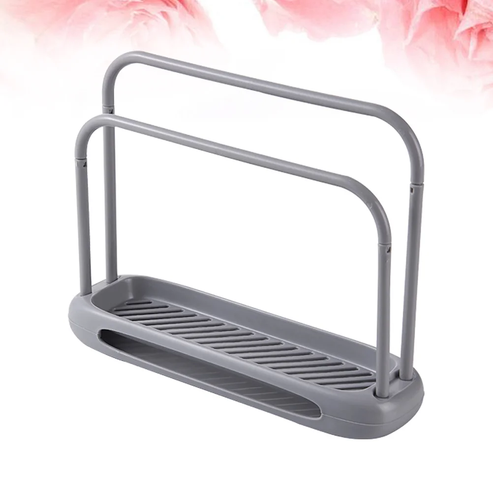 

1Pcs Grey Diatom Sponge Holder Kitchen Bathroom Storage Rack Plastic Drain Tray for Towels Brushes Soap Drying Stand