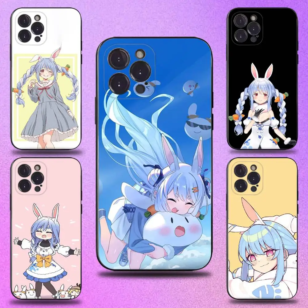 

Usada Pekora Hololive Phone Case For iPhone 16,15,14,13,12,11 Plus,Pro Max,XS,X,XR,SE,Mini,8,7,Soft Silicone Black Cover