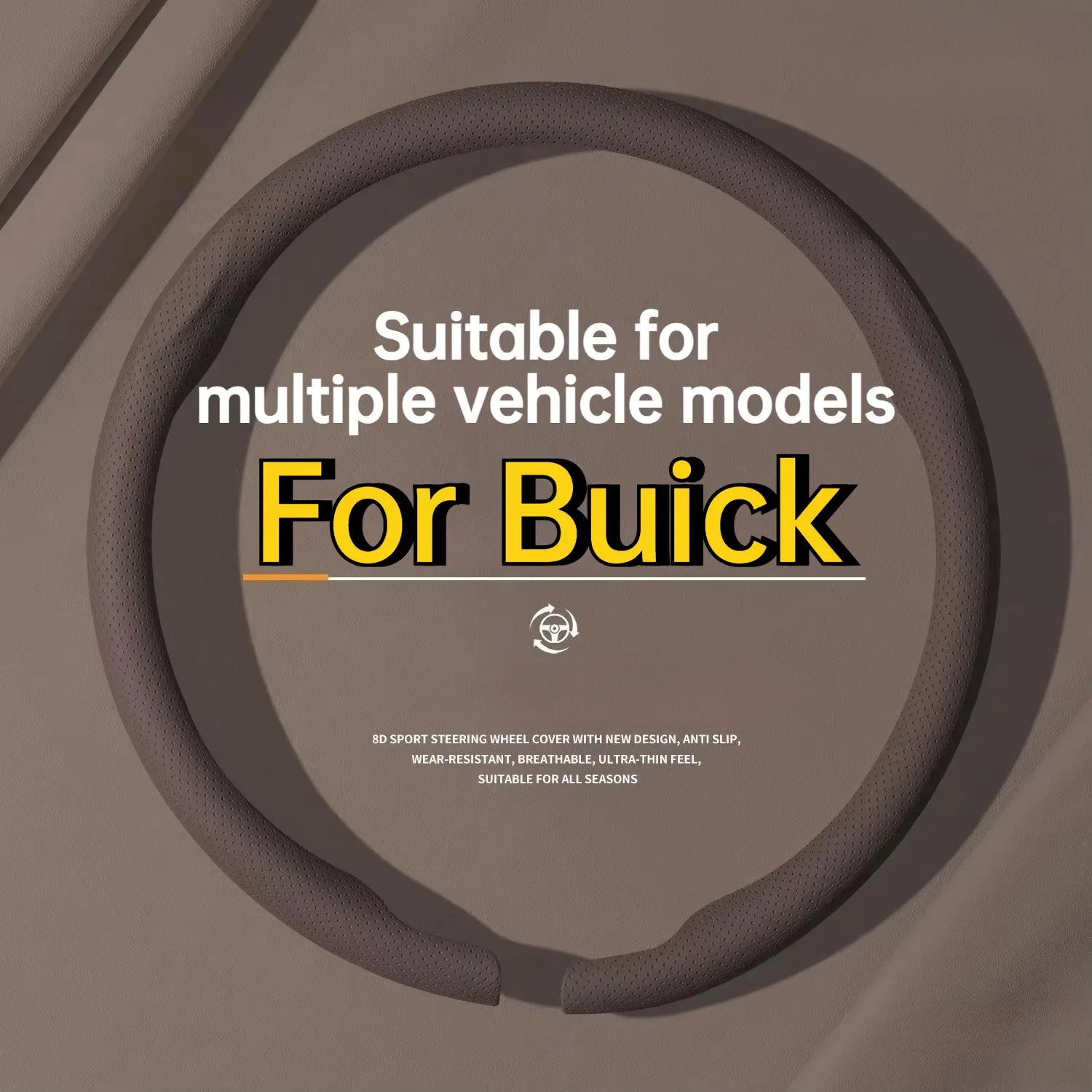 For Buick Regal LaCrosse GL8 Envision Excelle Pro E5 L7 Ultra-thin Anti-slip Steering Wheel Cover Car Interior Accessories