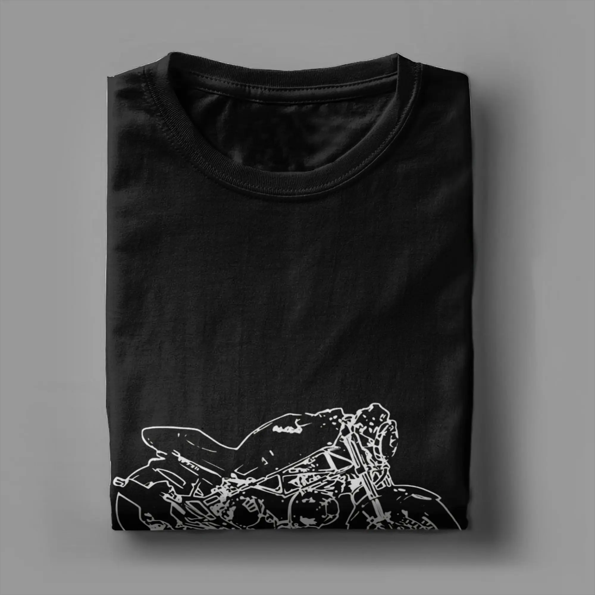 Ducati Monster Motorrad Lustiges T-Shirt aus 100 % Baumwolle, Moto-GP-Tops, T-Shirts für Herren – Detail 3