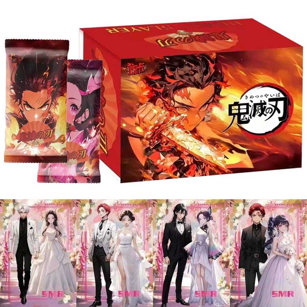 New Demon Slayer Wedding Costume Card Anime Booster Pack Box PKamado NezAuko Rare Card Kids Birthday Game Gift