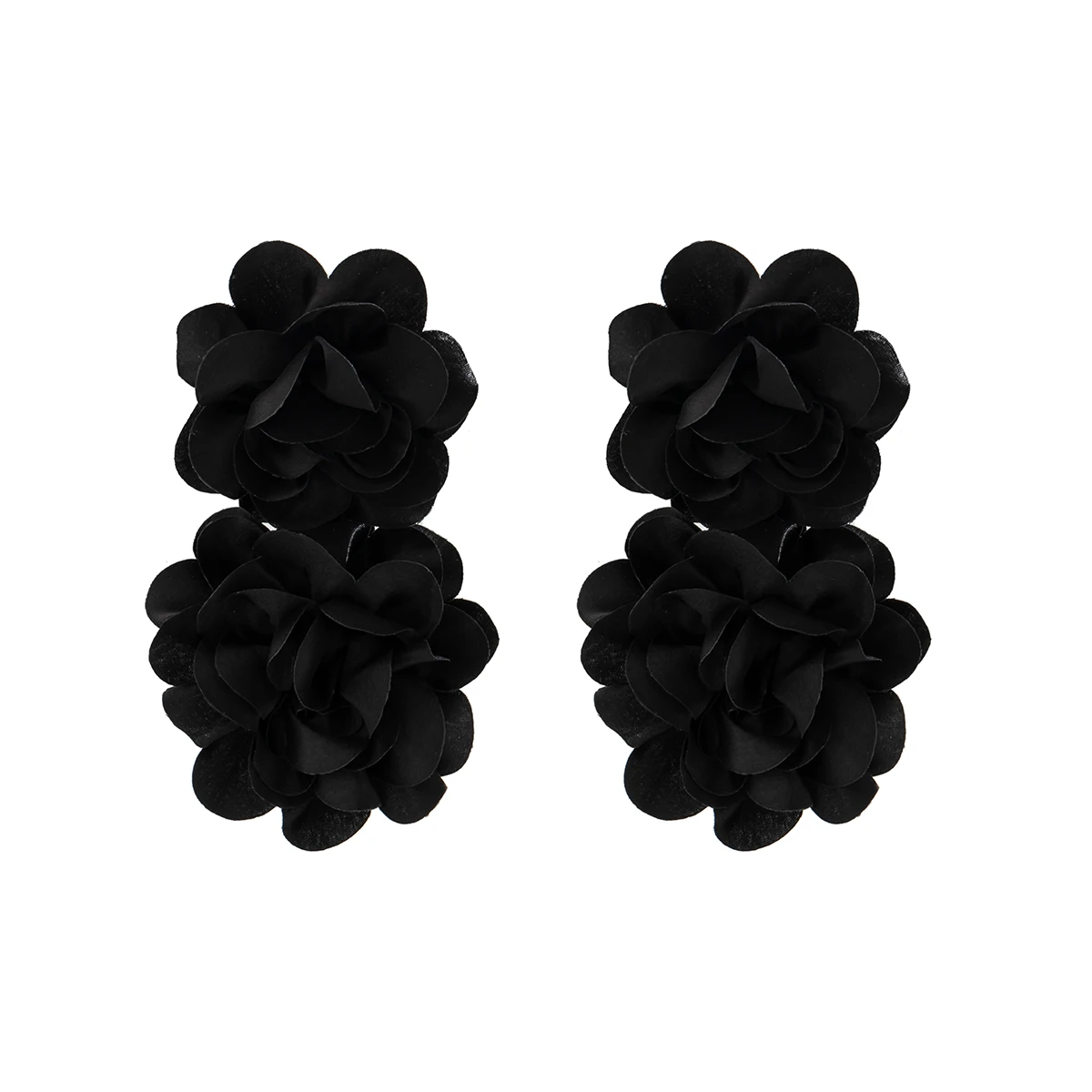 4 Colors Exaggerated Big Fluffy Fabric Flower Petal Drop Earrings for Women 2023 Trending Elegant Earring Wed Bridal Accessories