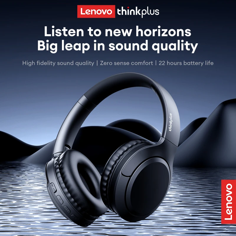 Lenovo TH53 Headset Wireless Bluetooth Headset V5.4 40MM Deep Bass Earphones Noise Canceling Gaming Headphone For PC With Mic