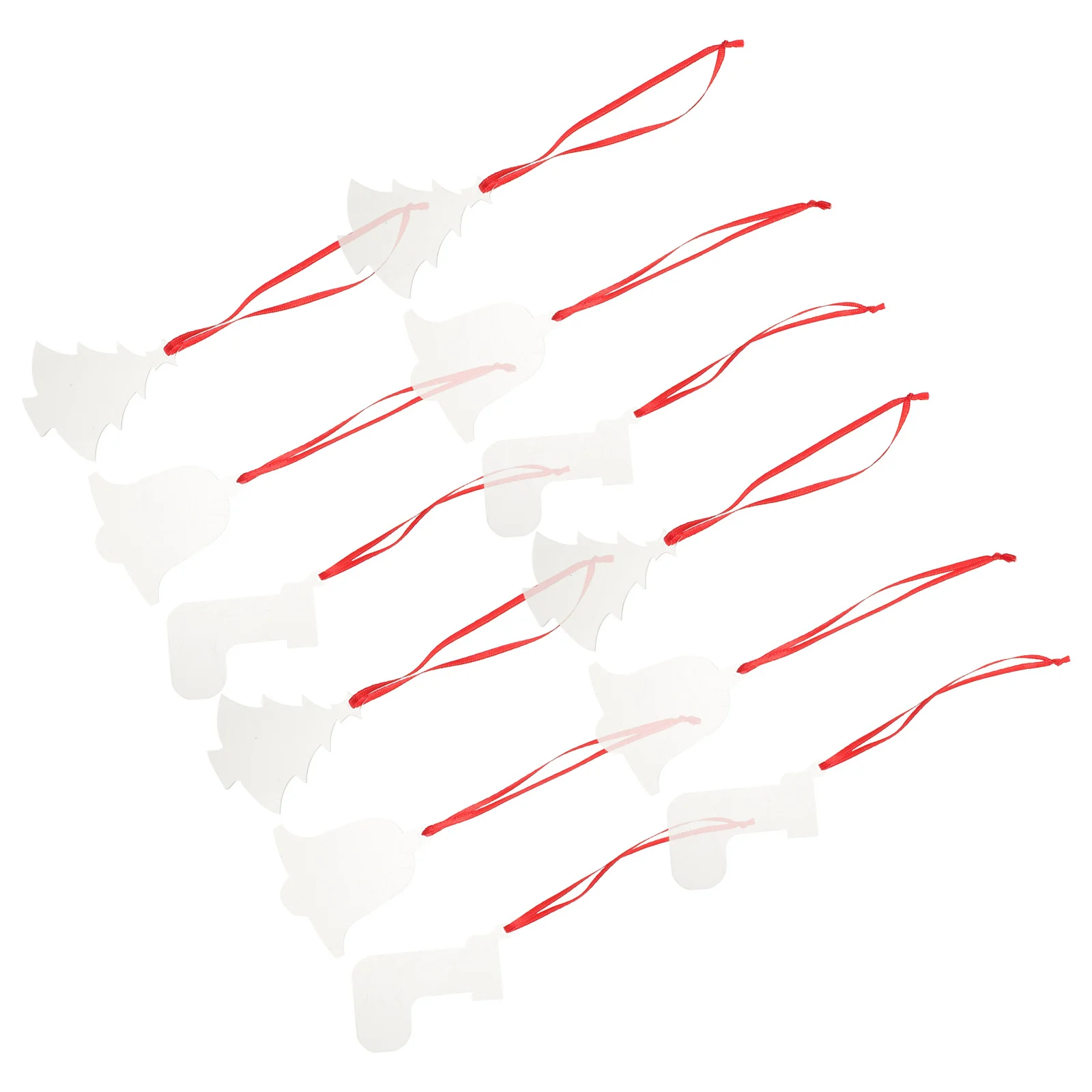 

1Set Transparent Bell Ornaments Acrylic Clear Flat Blank Christmas Tree Hanging Decoration Red Ribbon DIY Craft Ornaments