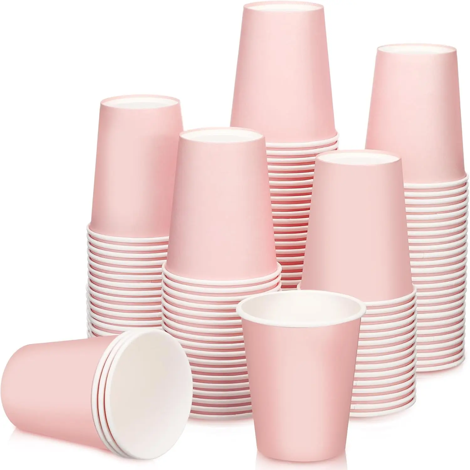 

200 Pcs Paper Cups 9 oz Disposable Paper Coffee Cups for Coffee Tea Beverage Party Hot Cold Drinking Gender Reveal Easte