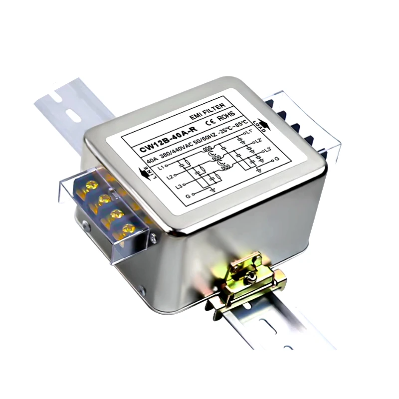 CW12B-10A/20A/30A/40A-R ثلاث مراحل ثلاثة أسلاك مرشح الطاقة 380 فولت التيار المتناوب محطة نوع الدليل CW12B-10A-R CW12B-30A-R