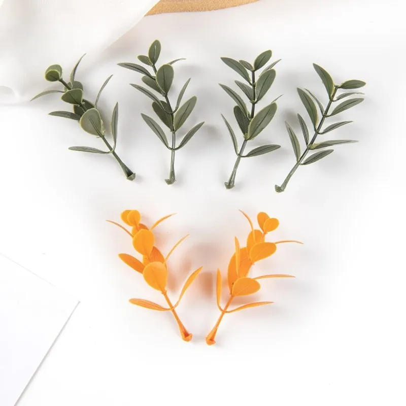 50 Stück künstliche Pflanze verlässt Weihnachts feier nach Hause Hochzeit Hintergrund Wand dekoration Zubehör DIY Kuchen Candy Box Sammelalbum – Detail 22
