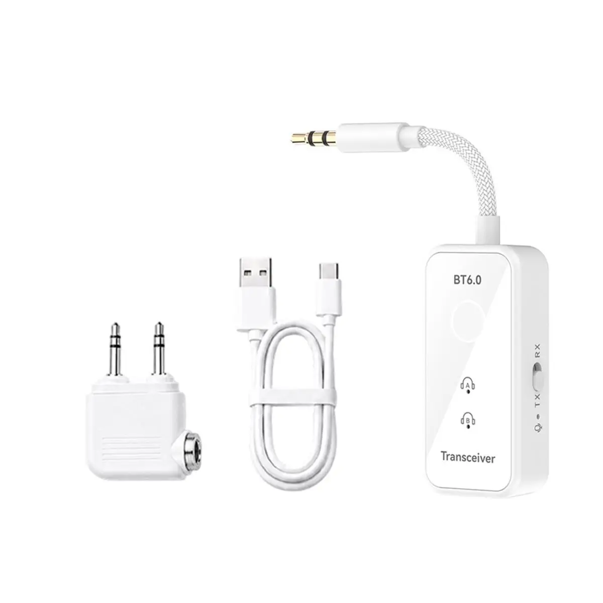 【POPULAR PICK】-Airplane Bluetooth 6.0 Adapter with Mic 3.5mm AUX Jack Wireless Audio Transmitter Receiver for Car,Airline,Travel