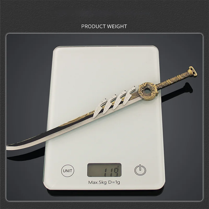 29 سنتيمتر السيف القديم الشهير سبيكة الشكل الديكور سكين هان لي ، جين فو ، لعبة معدنية جمع شفرة المغناطيسي انفصال