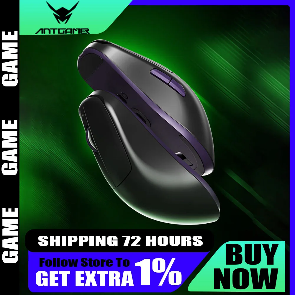 ANTGAMER AGM535R Wireless Mouse Three Mode Double 8K PAW3950 E-sports Gaming Mouse Lightweight Low Delay Ergonomics Pc Gamer