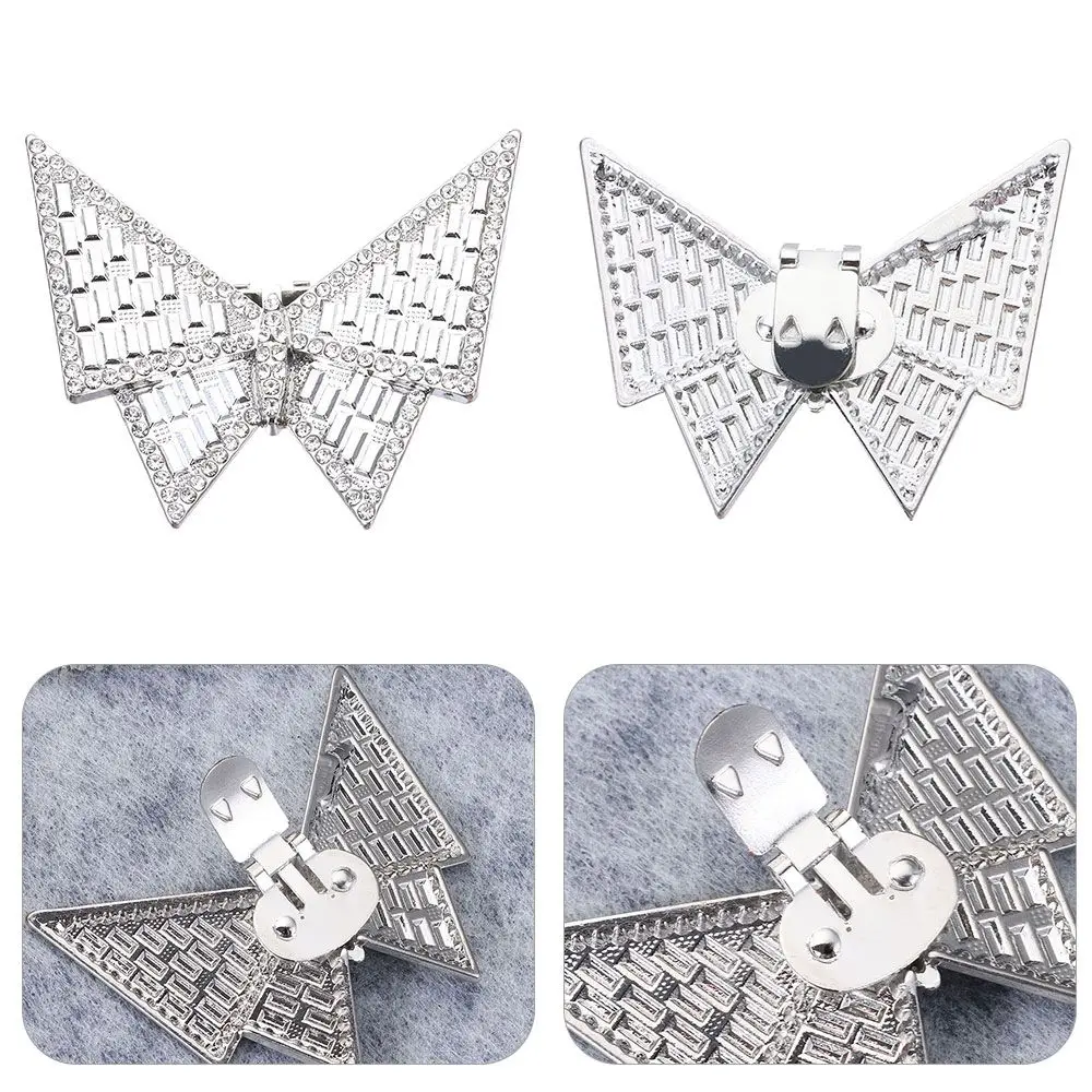 1PC Rhinestone Bride High Heel Butterfly Clamp Shoe Decorations Clip Charm Buckle Shiny Clips