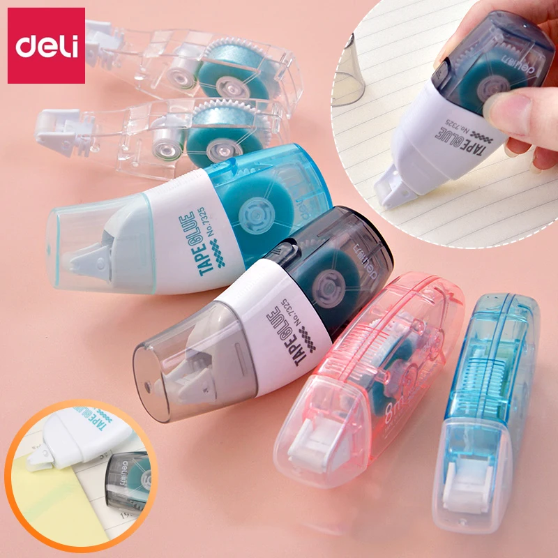 Deli Double Sided Adhesive Roller Glue Self Adhesive Dots Roller Tape Dispenser Stationery Office Supply School Supplies