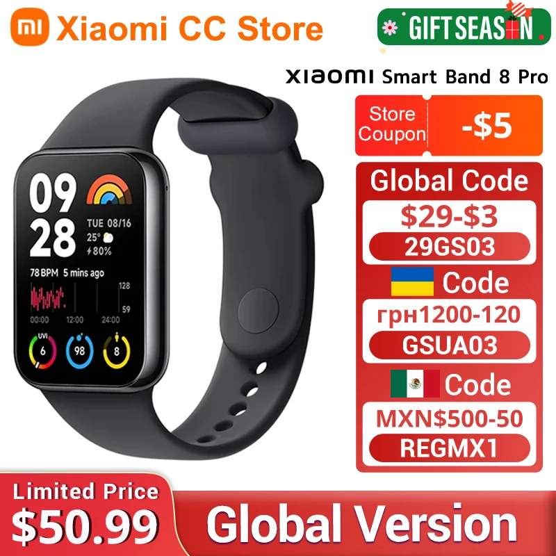 Global Version Xiaomi Mi Band 8 Pro Smart Wristband1.74\