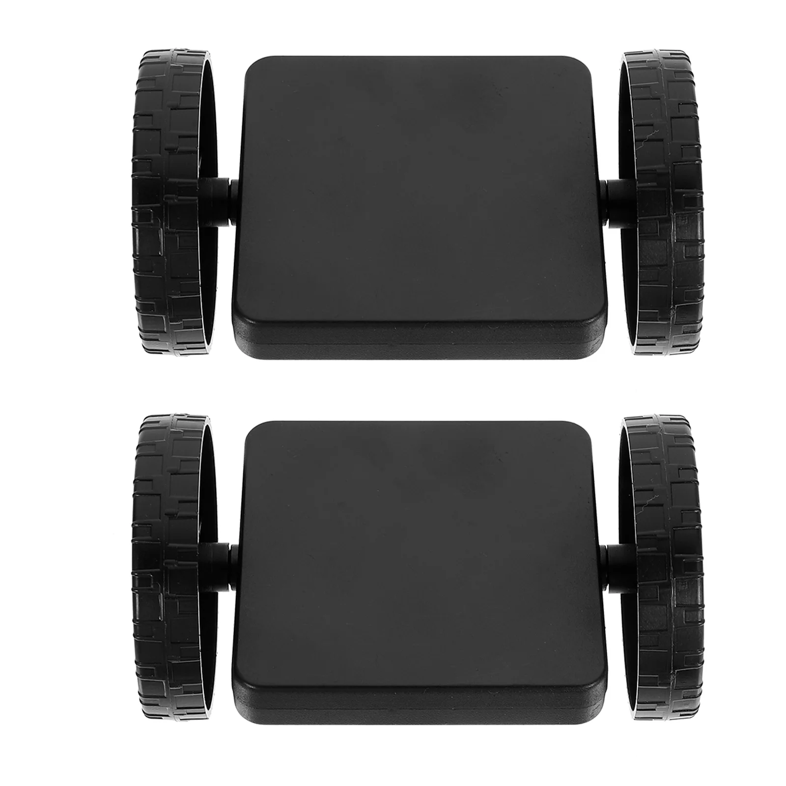 2Pcs Magnetic Construction Wheels Black Plastic DIY Building Educational Play Learning Shapes Imagination