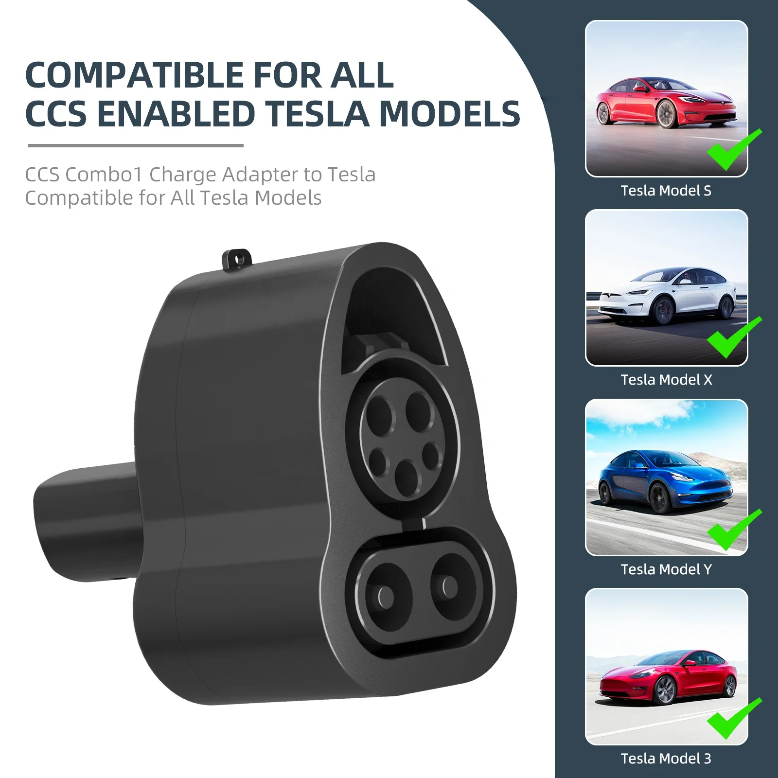 Supercharger Chademo 플러그 Dc 빠른 충전 Ccs1 어댑터 250kw Dc 고속 충전기 Ccs 콤보 1 Tesla 용 어댑터 썸네일 5