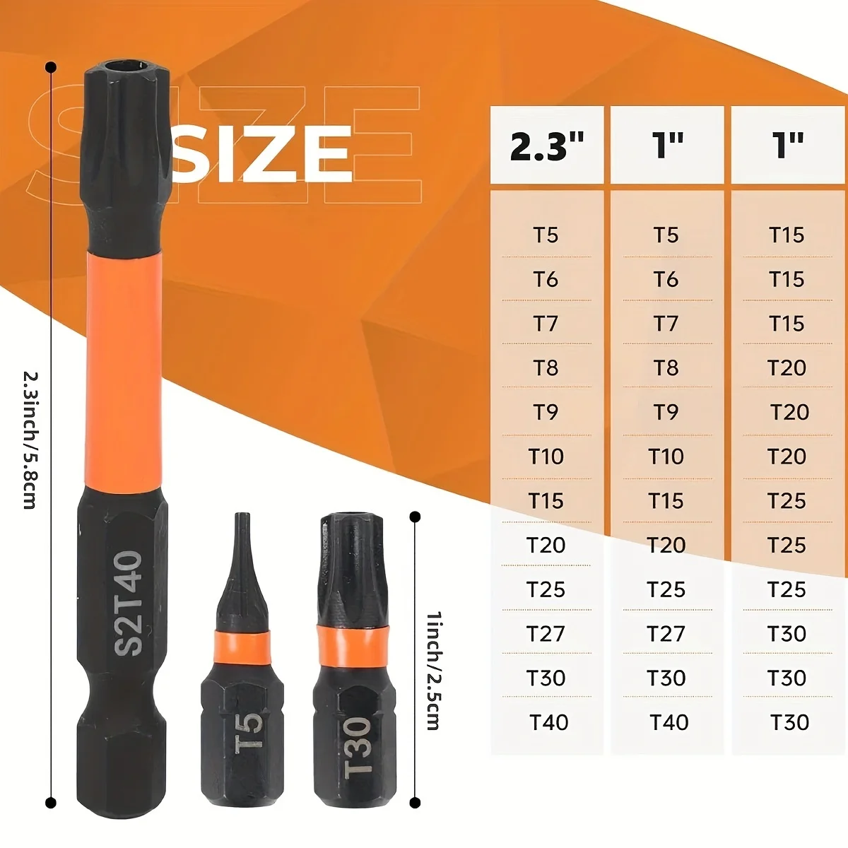 36pcs Torx Bit Set, Tamper Resistant Star Bits Set, Security Torx Bit Set, T5 - T40, S2 Steel, 1
