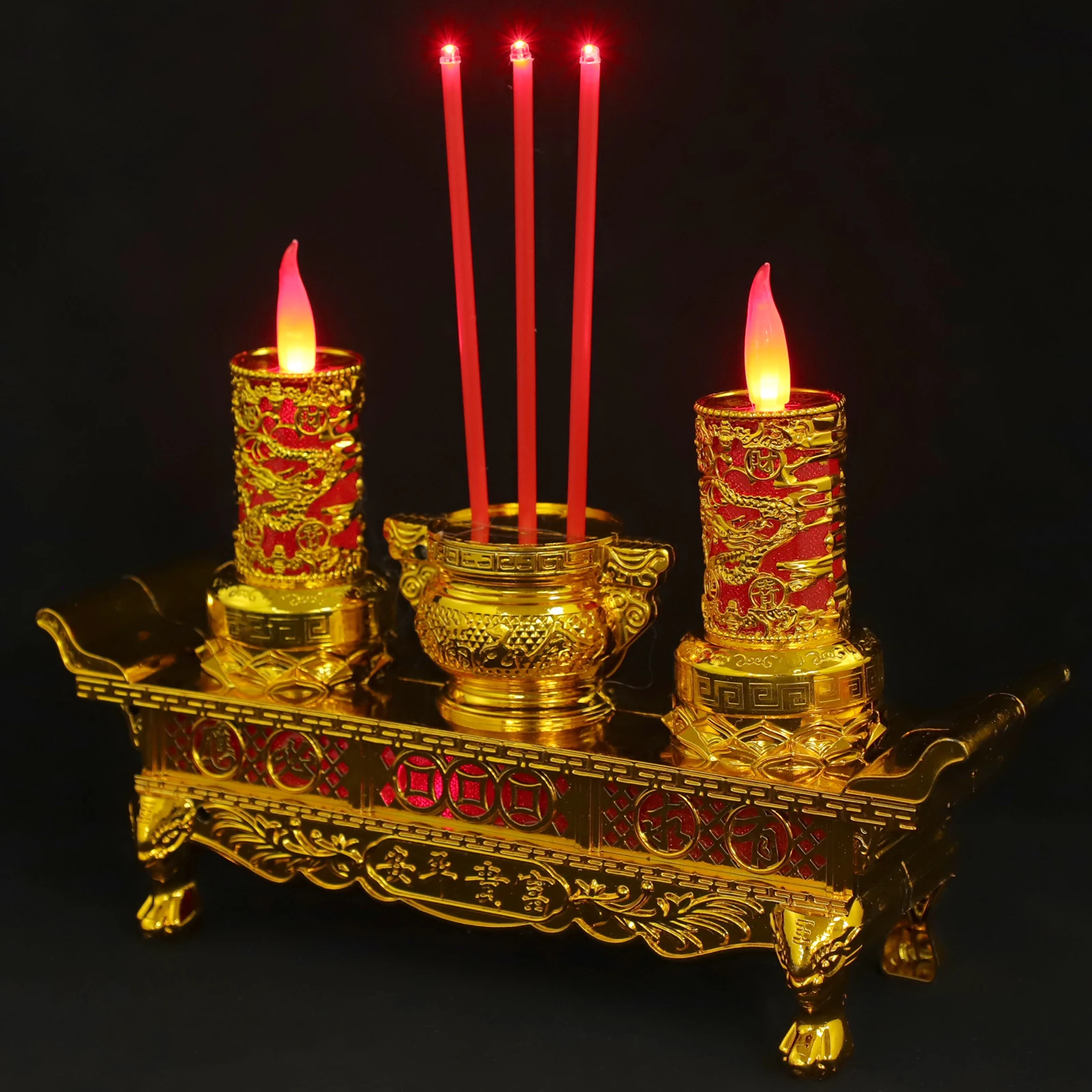 النمط الصيني LED بوذا ضوء مصباح كلاسيكي لعبادة البوذية التأمل مهرجان الديكور