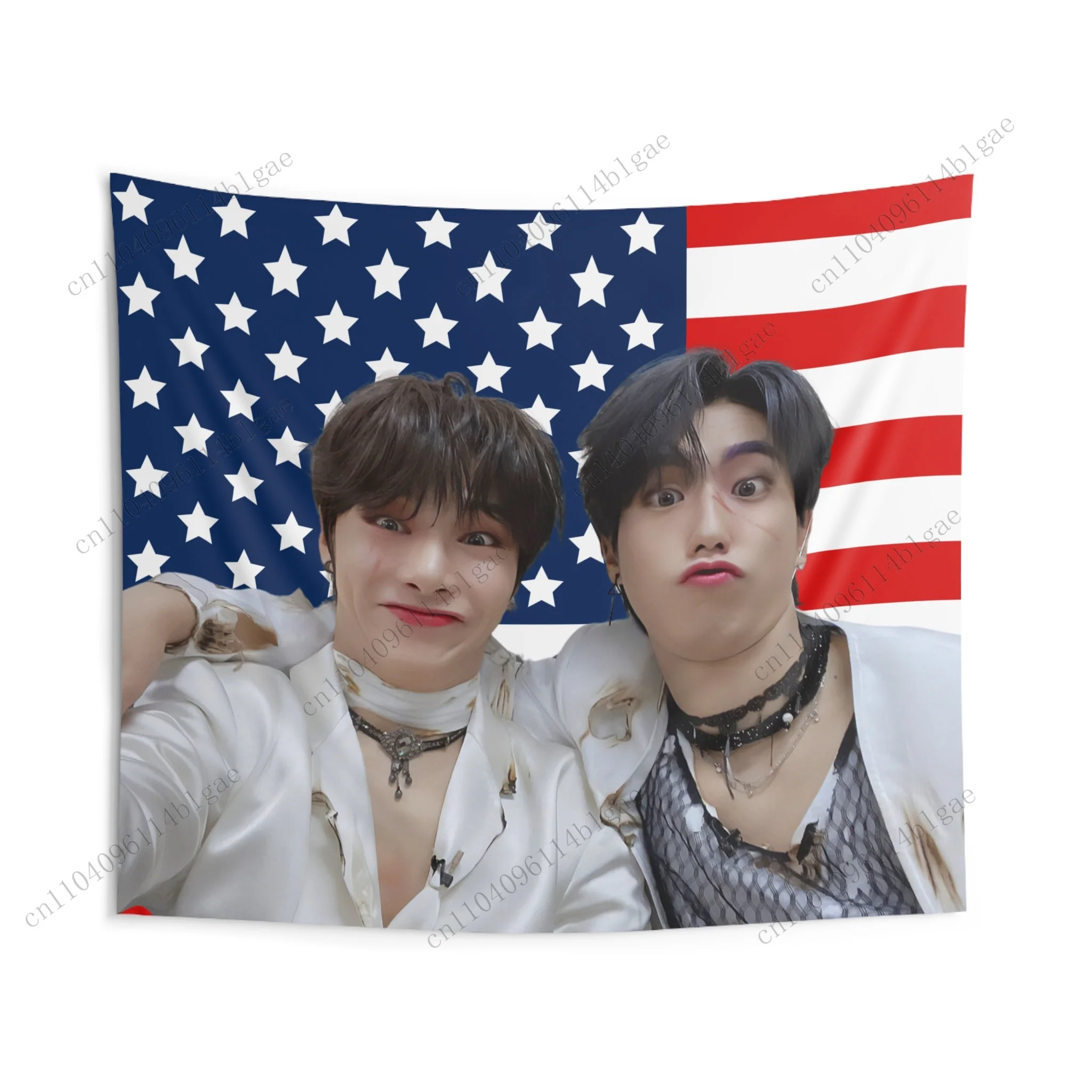 

Идол Дуо Флаг США Гобелен Забавный Идол Дуо Декор Комнаты Тема США Идол Дуо Декор Комнаты Идол Дуо Портрет Настенное Украшение Ткань