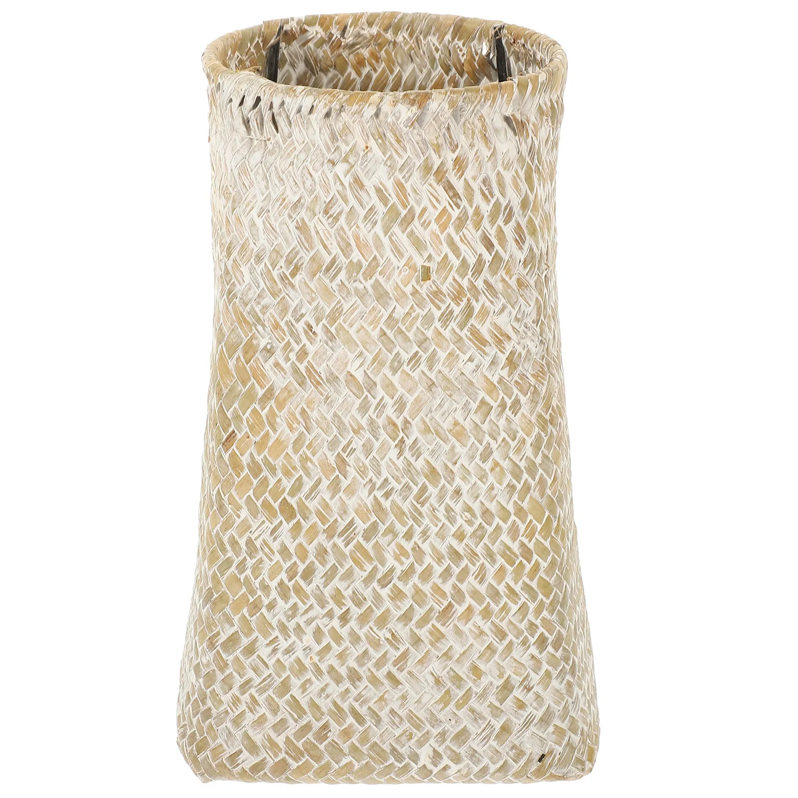 

Retro Flower Basket Seagrass Woven Vase for Dried Flowers Simple Decorative Home Office Planter Vintage Style