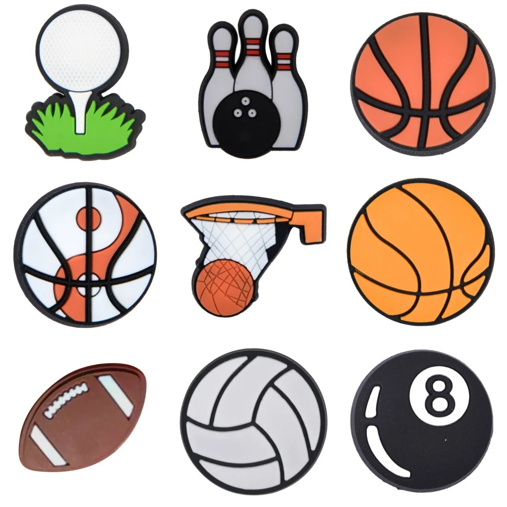 1pcs various balls Shoe Charms football basketball volleyball Billiards Shoe Decoration men women birthday gifts