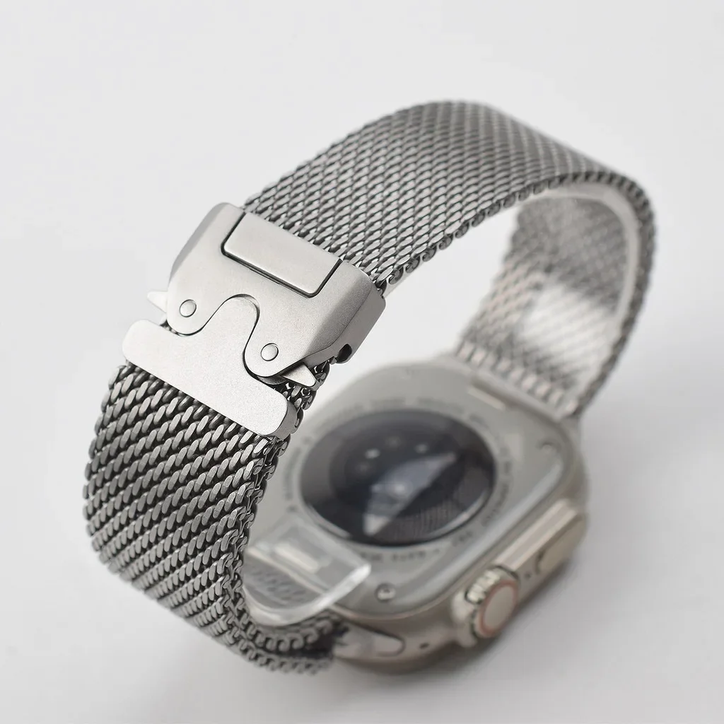 Milanese Loop Armband für Apple Watch Band Ultra 2 49mm Serie 10 9 8 7 6 5 Fallschirm-Armbänder für Apple Watch Band Ultra 2 49mm 45 – Detail 2