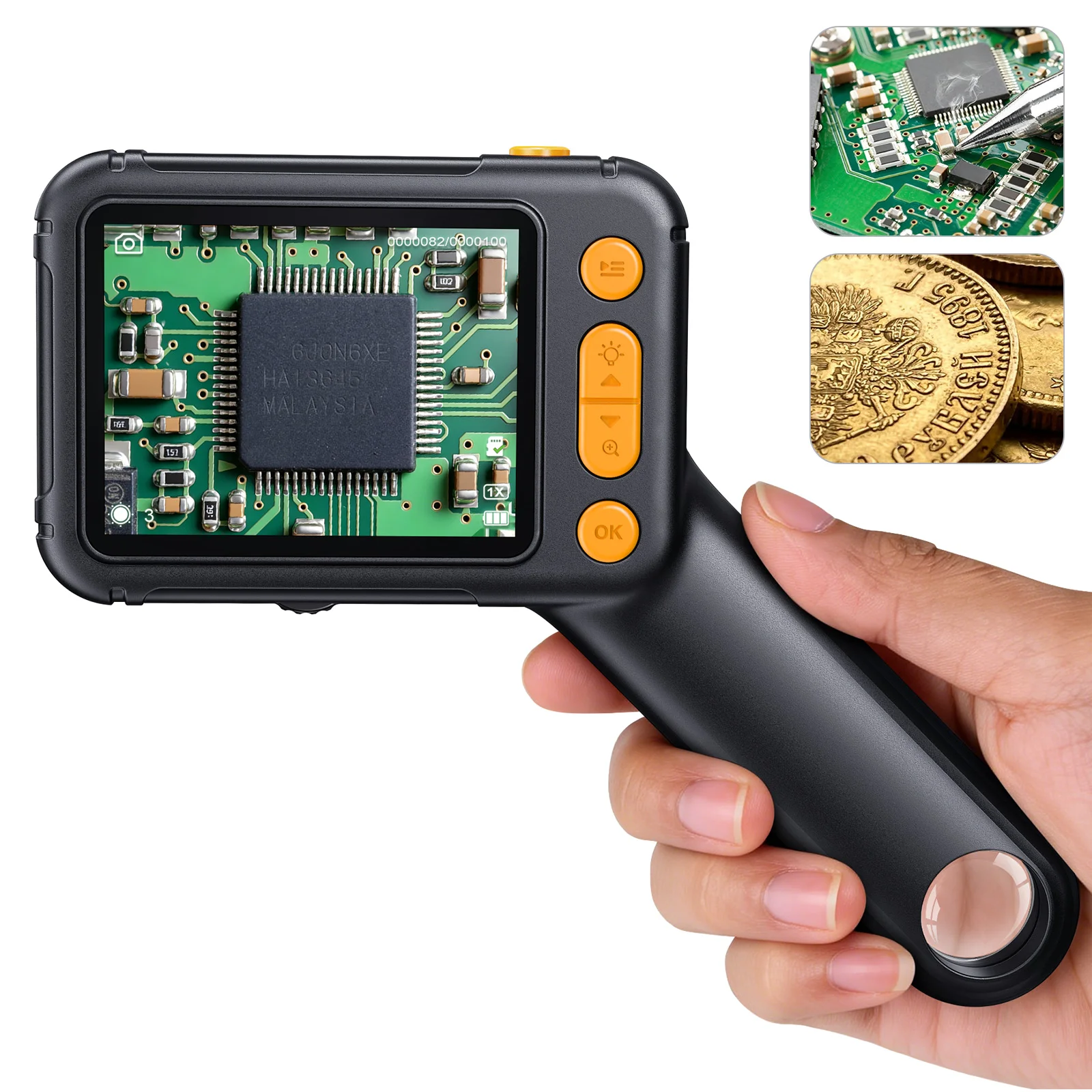 2.8inch Digital Microscope 1000X Handheld Soldering Microscopes for Adults, Electronics Repair, Coin, PC View,8 LEDs,Gifts