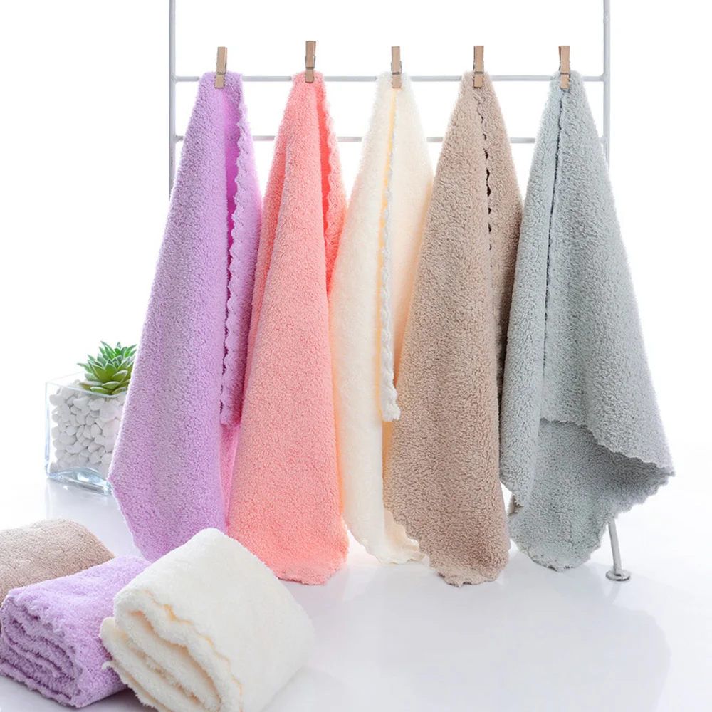 6 Colors Handkerchief Towels High Quality Coral Velvet Small Towel Solid Color Soft Thick 30*30cm For Adults Kids Hand Towels