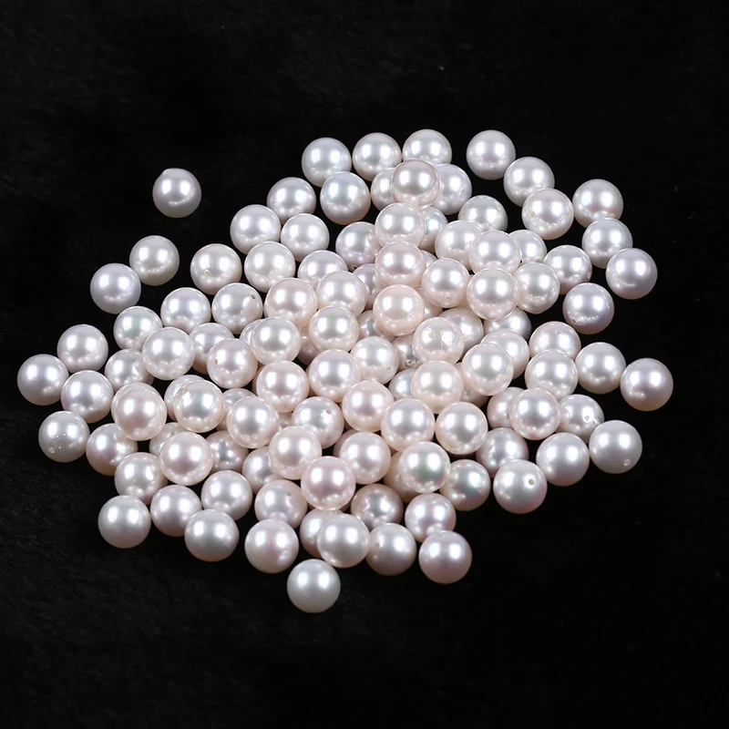 Natural White Loose Pearl Saltwater 7.5-8mm Sea Akoya Round Pearls